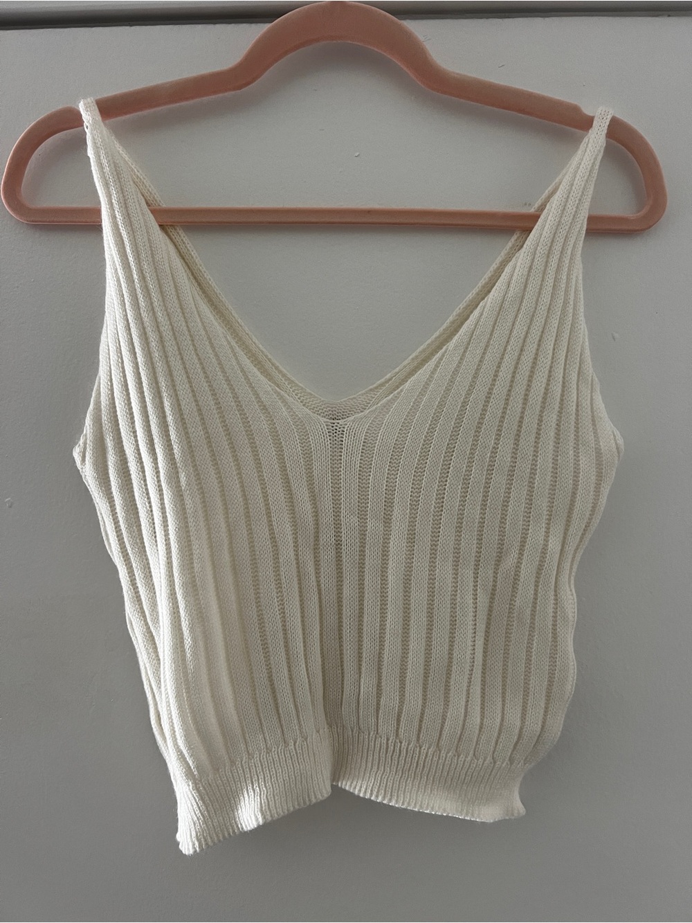 Cream Ribbed Button-Front Knit Tank Top - Picture 3 of 3